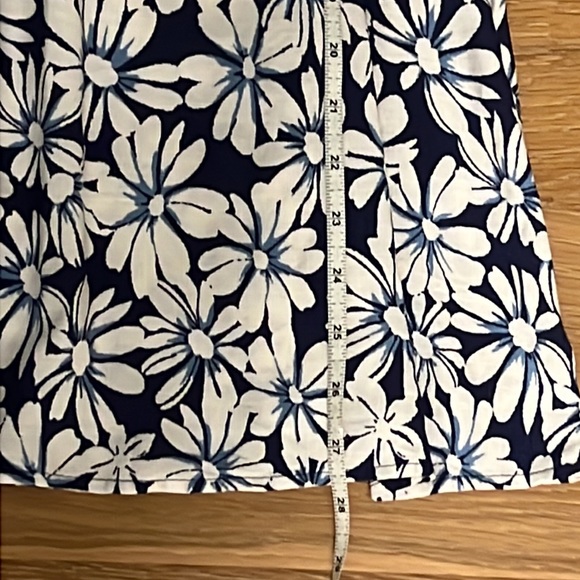 Navy and natural linen color dress - Picture 4 of 5